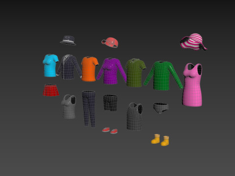 Pack010 Simple Clothing 3D मॉडल