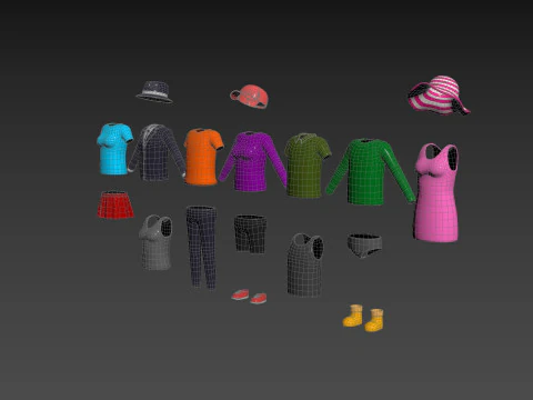 Pack010 Simple Clothing 3D Model