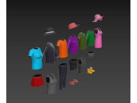 Pack010 Simple Clothing 3D Model