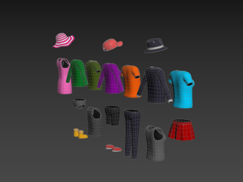 Pack010 Simple Clothing 3D मॉडल