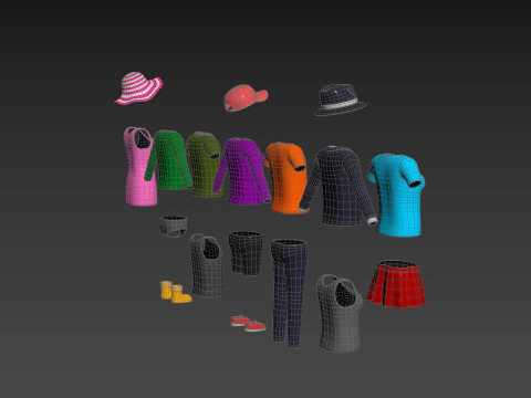 Pack010 Simple Clothing 3D Model
