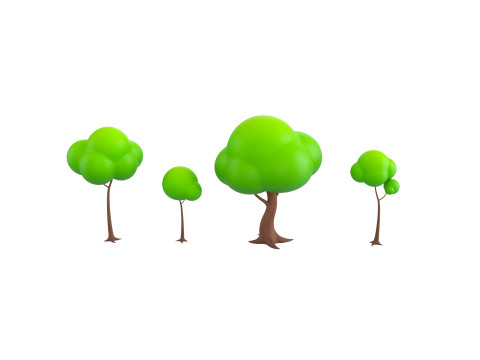 Pack013 Cartoon Tree Modelo 3D
