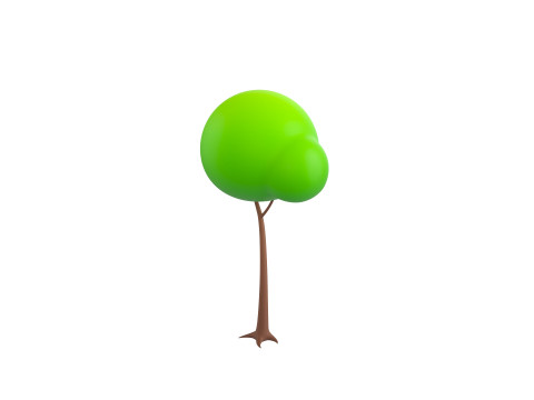 Pack013 Cartoon Tree 3D 模型