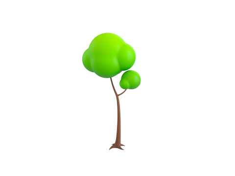 Pack013 Cartoon Tree 3D 模型