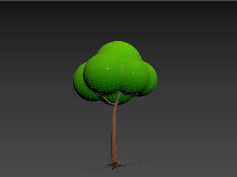 Pack013 Cartoon Tree 3D Model