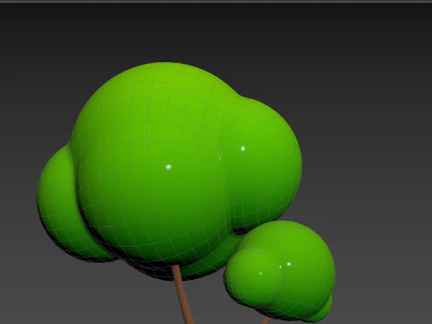 Pack013 Cartoon Tree 3D Model