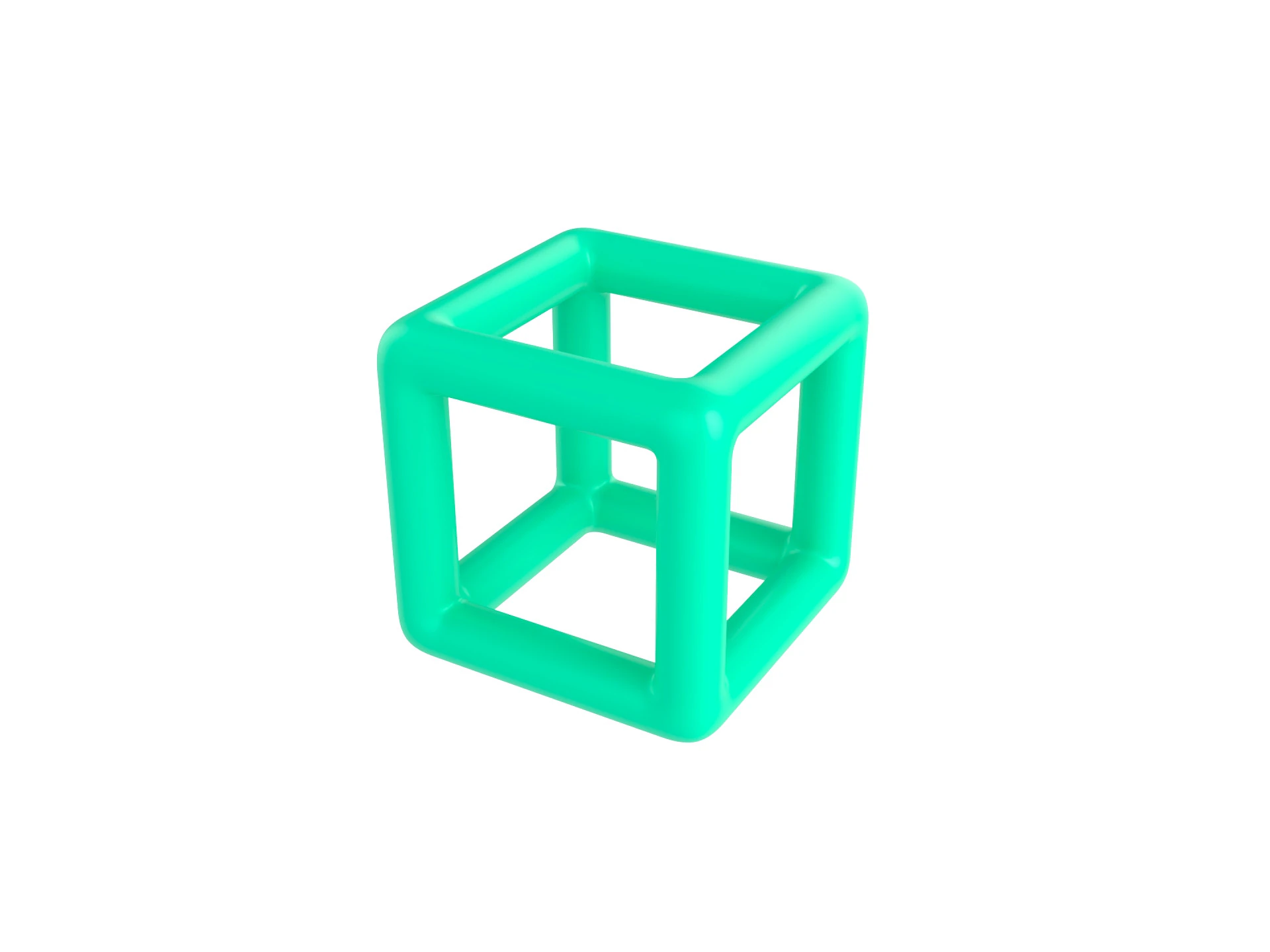 Symbol022 Wire Cube 3D Model .c4d .max .obj .3ds .fbx .stl .blend