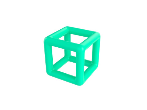 Symbol022 Wire Cube Model 3D