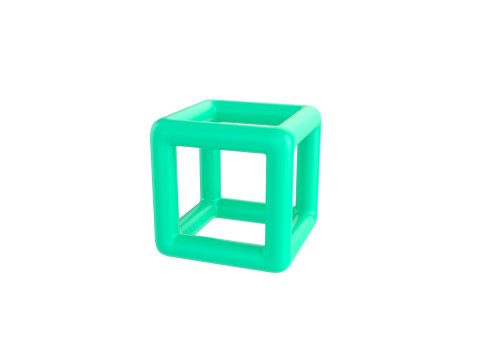 Symbol022 Wire Cube 3D Model