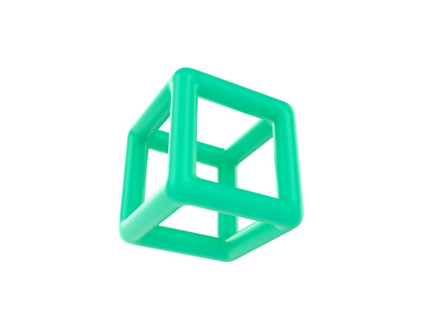 Symbol022 Wire Cube 3D Model