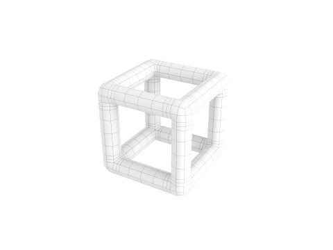 Symbol022 Wire Cube 3D Model