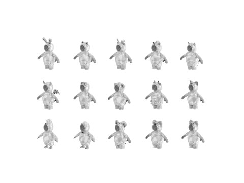 Pack015 Cartoon Suit 3D Model