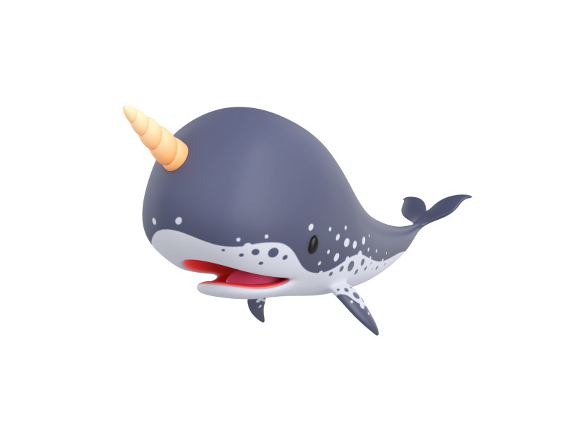 Character283 Narwhal Model 3D .c4d .max .obj .3ds .fbx .stl .blend 
