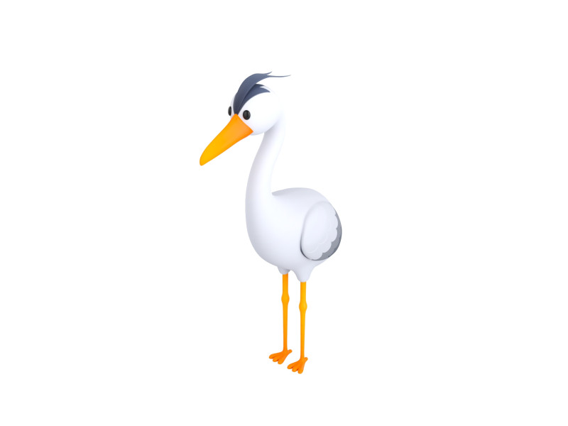 Character301 Heron Model 3D .c4d .max .obj .3ds .fbx .stl .blend