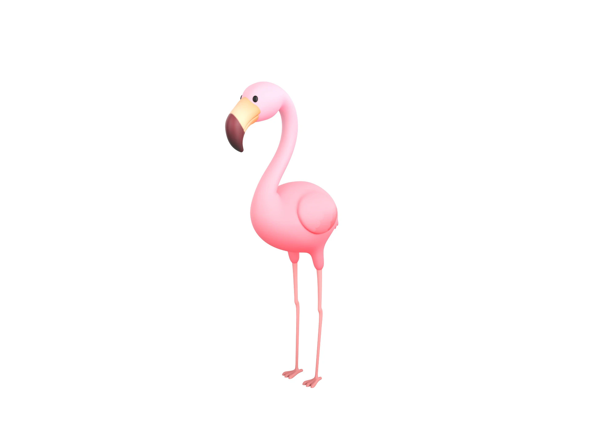 Character304 Flamingo 3D Model .c4d .max .obj .3ds .fbx .stl .blend