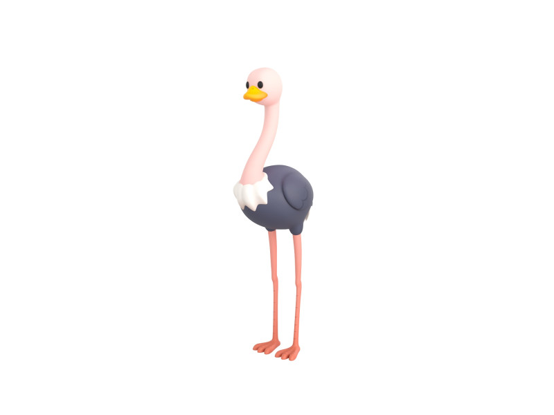 Character314 Ostrich 3D 모델 .c4d .max .obj .3ds .fbx .stl .blend 