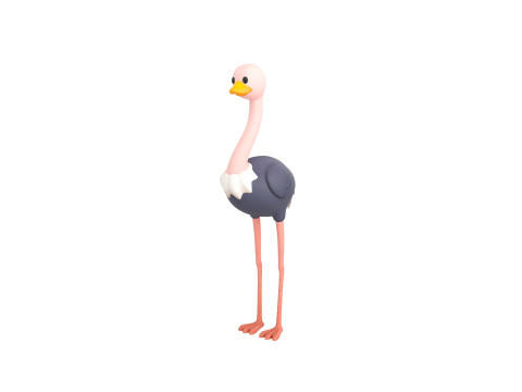 Character314 Ostrich 3D Model