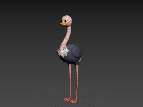 Carattere314 Struzzo Modello 3D