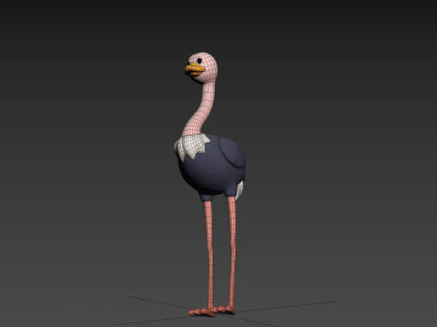 Carattere314 Struzzo Modello 3D