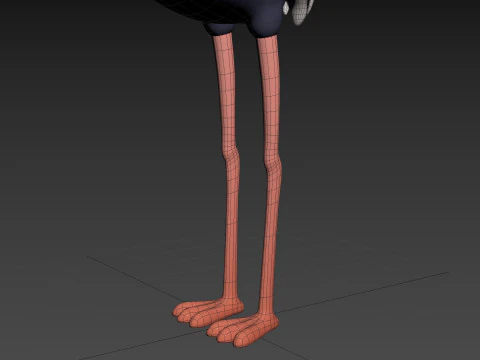 Carattere314 Struzzo Modello 3D