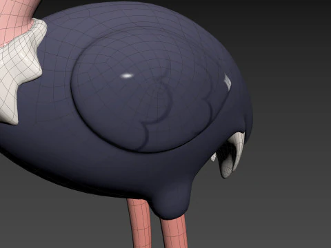 Carattere314 Struzzo Modello 3D