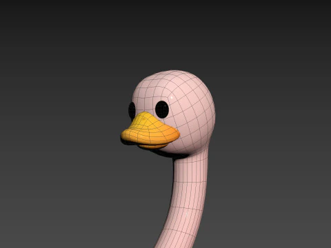 Carattere314 Struzzo Modello 3D