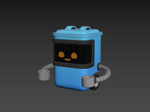 Character317 쓰레기통 로봇 3D 모델