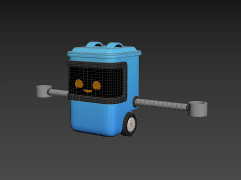 Character317 쓰레기통 로봇 3D 모델