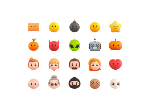 Pack016 Cartoon Head Pack 3D Model