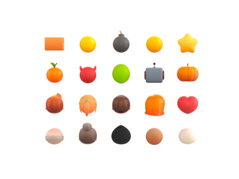 Pack016 Cartoon Head Pack Modelo 3D