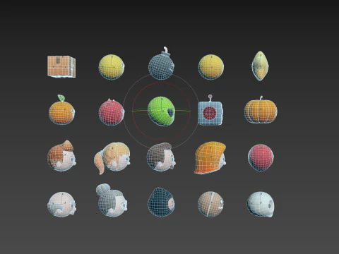 Pack016 Cartoon Head Pack 3D Model