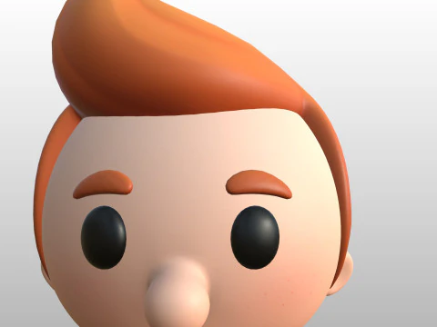 Prop291 소년 머리 3D 모델