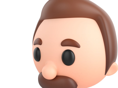 Prop293 Man Head Model 3D