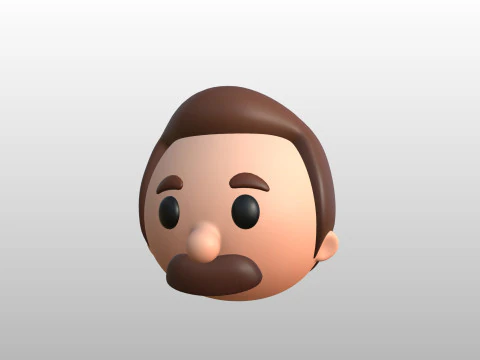 Prop293 Cabeza de hombre Modelo 3D