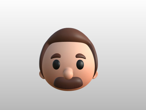 Prop293 Man Head Model 3D