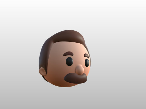 Prop293 Man Head Model 3D