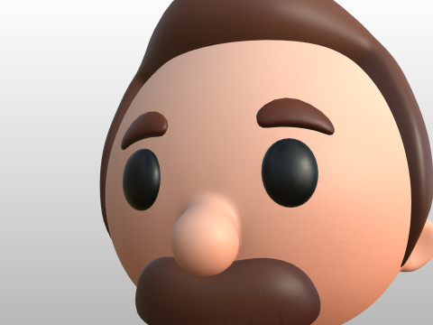 Prop293 Man Head Model 3D