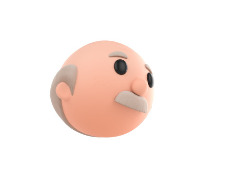 Prop295 Old Man Head Model 3D