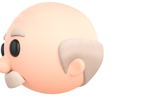 Prop295 Old Man Head Model 3D