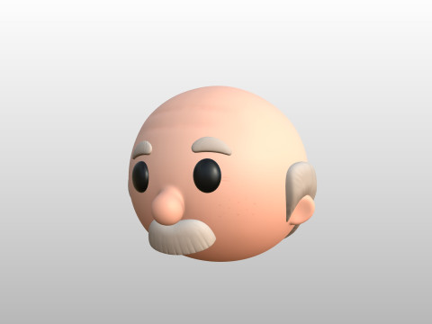 Prop295 Old Man Head Model 3D