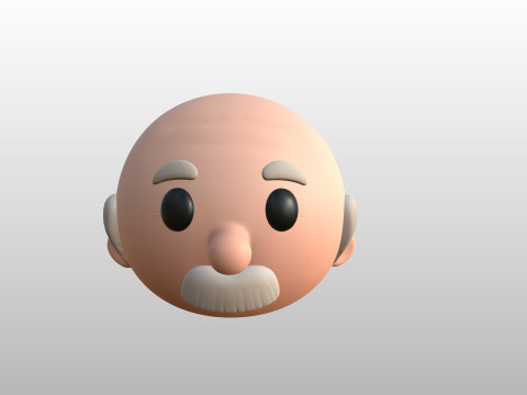 Prop295 Old Man Head Model 3D