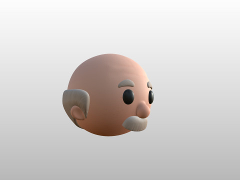 Prop295 Old Man Head Model 3D