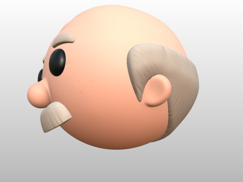 Prop295 Old Man Head Model 3D