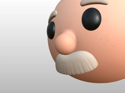 Prop295 Old Man Head 3D Model