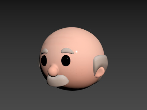 Prop295 Old Man Head Model 3D
