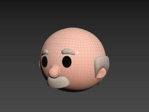 Prop295 Old Man Head Model 3D