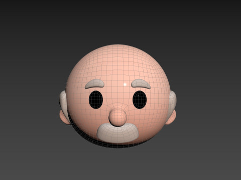 Prop295 Old Man Head Model 3D