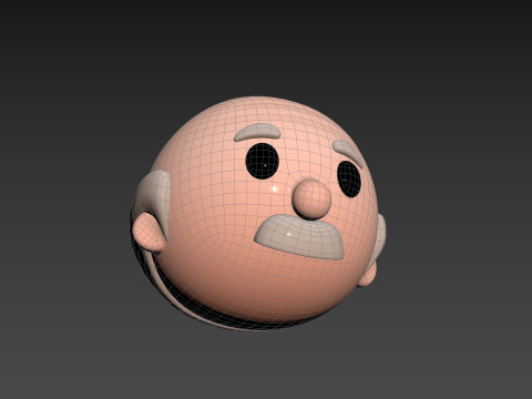 Prop295 Old Man Head Model 3D