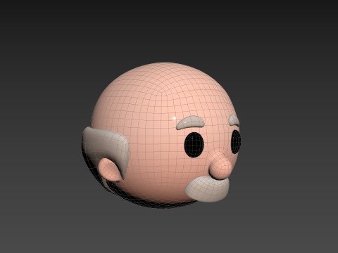 Prop295 Old Man Head Model 3D