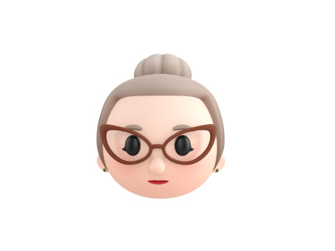 Prop296 Old Woman Head 3D Модель